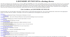 Desktop Screenshot of listserv.funet.fi